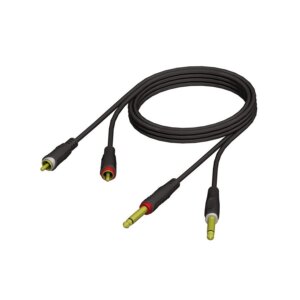 Adapter Kabel 2 x 6.5 mm Jack mono til 2 x RCA Phono fra Accu-Cable