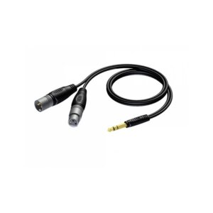 Adapter Kabel 6.3 mm Jack stereo til 1 x XLR Han og 1 x XLR Hun