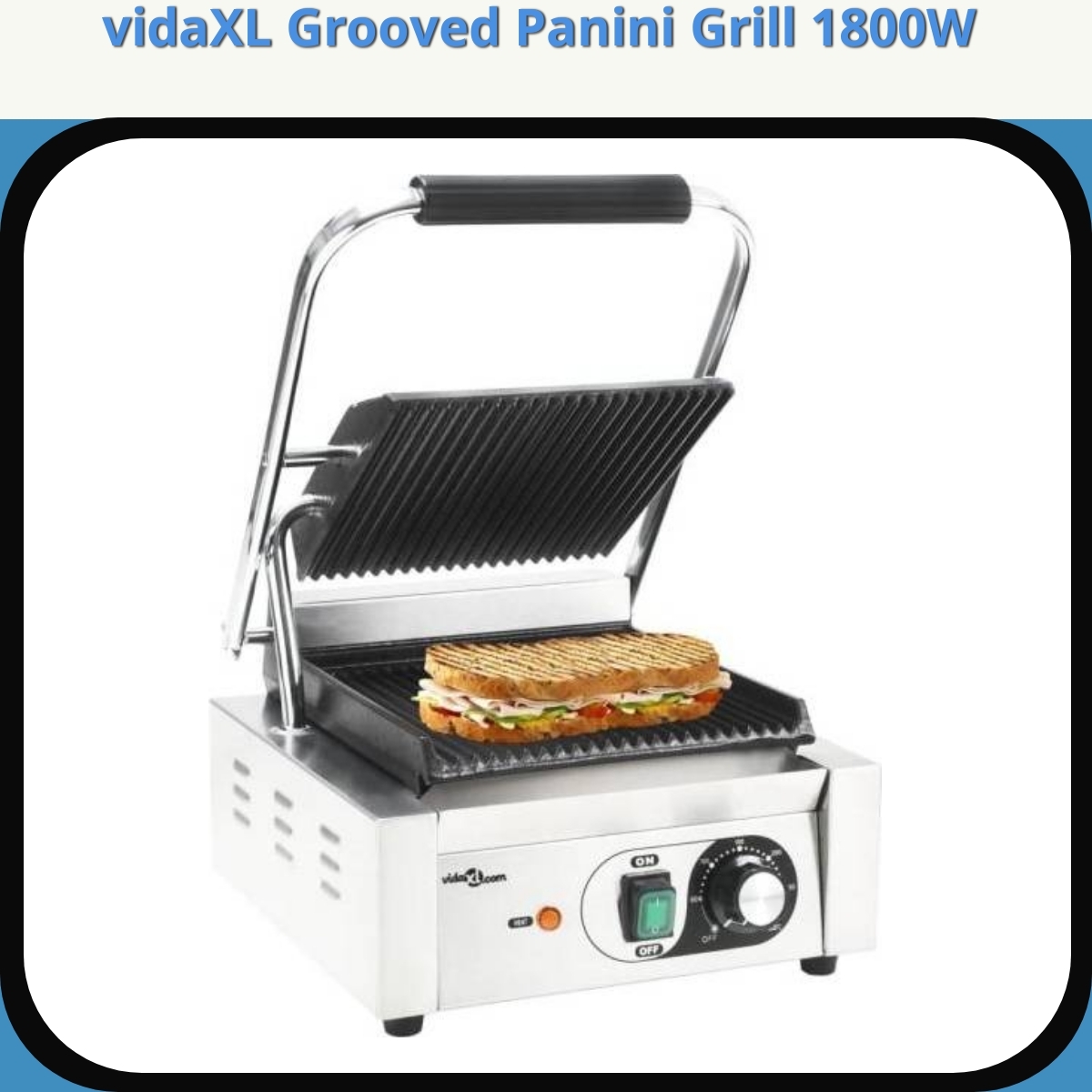 Anmeldelse af vidaXL Grooved Panini Grill 1800W