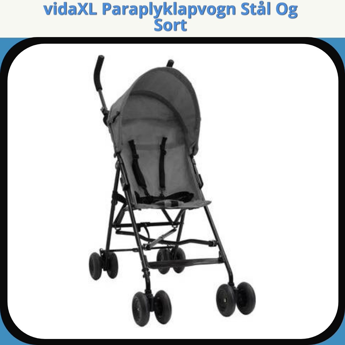 Anmeldelse af vidaXL Paraplyklapvogn Stål Og Sort