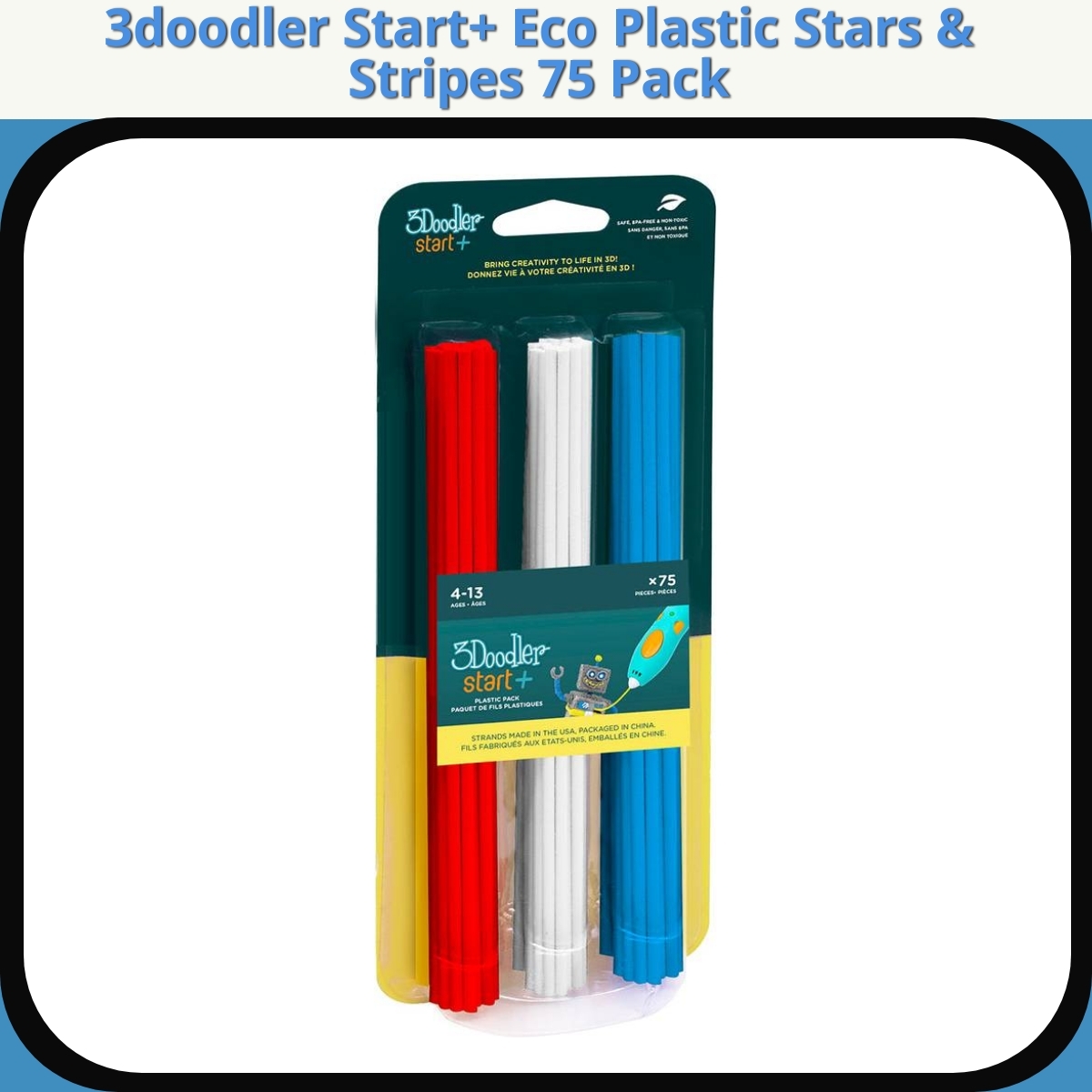 Anmeldelse af 3doodler Start+ Eco Plastic Stars & Stripes 75 Pack