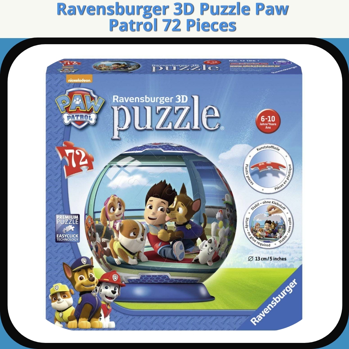 Anmeldelse af Ravensburger 3D Puzzle Paw Patrol 72 Pieces