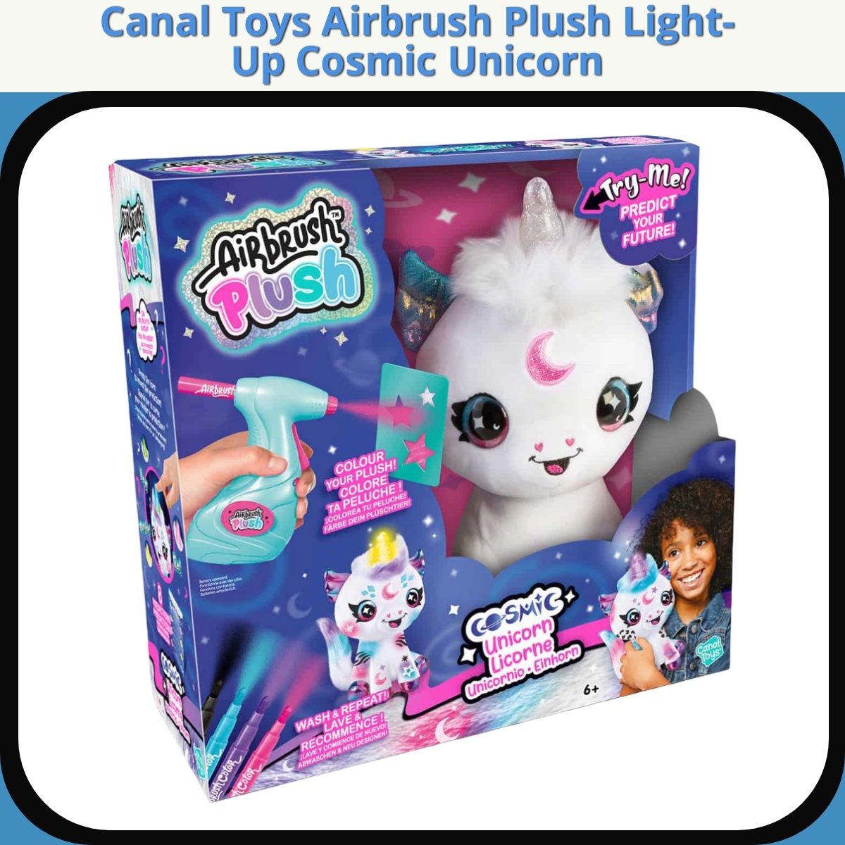 Anmeldelse af Canal Toys Airbrush Plush Light-Up Cosmic Unicorn
