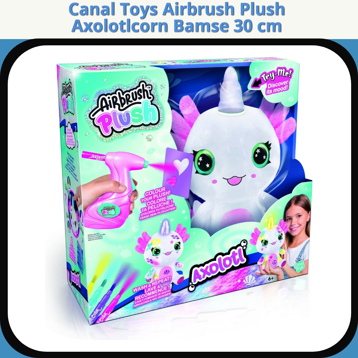 Anmeldelse af Canal Toys Airbrush Plush Axolotlcorn Bamse 30 cm