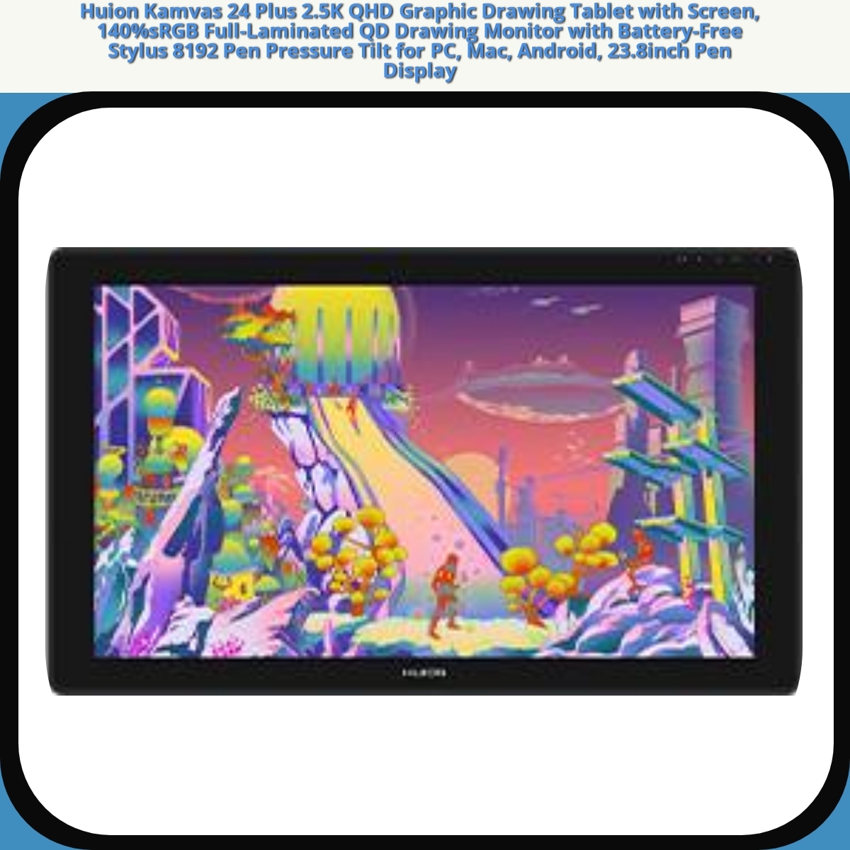 Anmeldelse af Huion Kamvas 24 Plus 2.5K QHD Graphic Drawing Tablet with Screen, 140%sRGB Full-Laminated QD Drawing Monitor with Battery-Free Stylus 8192 Pen Pressure Tilt for PC, Mac, Android, 23.8inch Pen Display