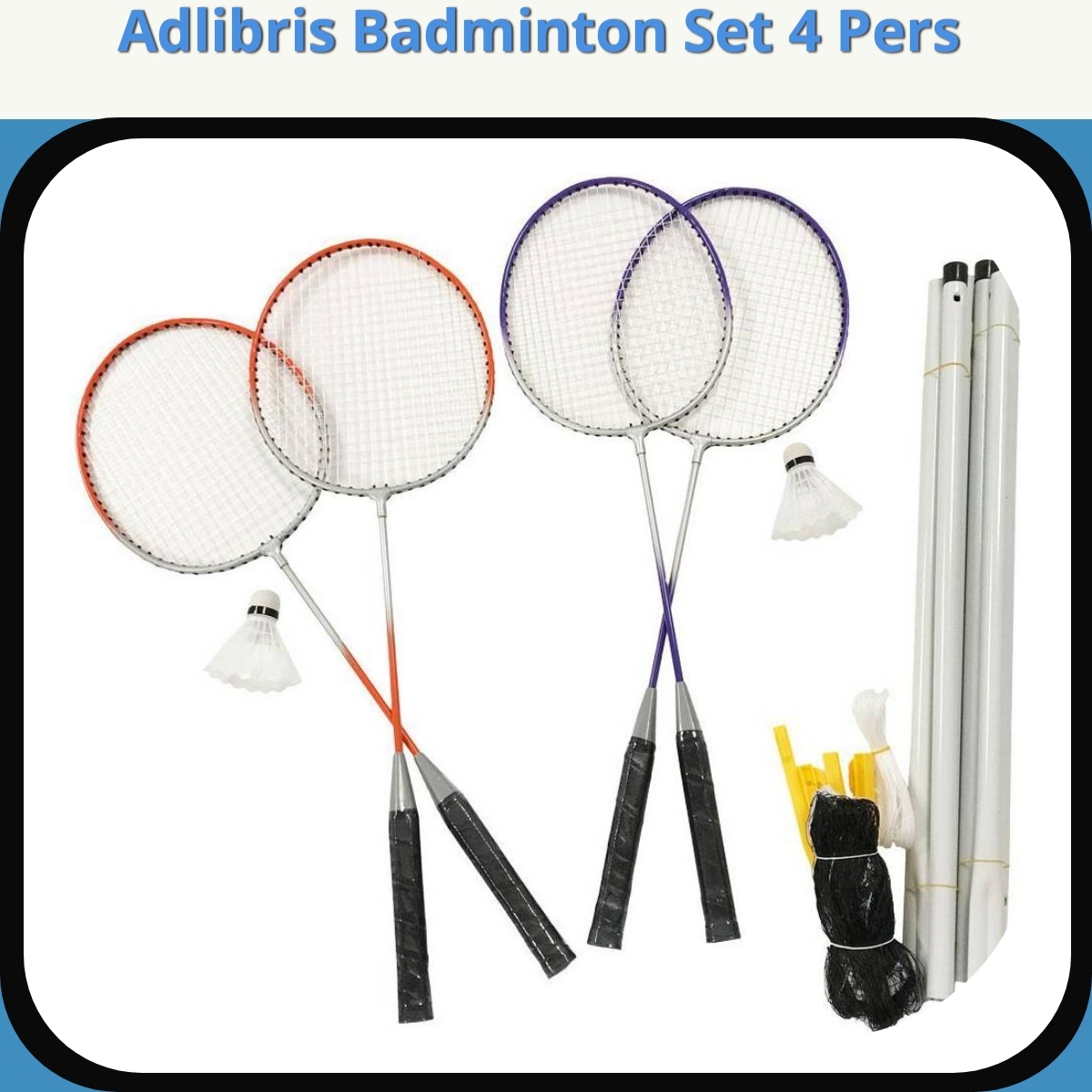 Anmeldelse af Adlibris Badminton Set 4 Pers