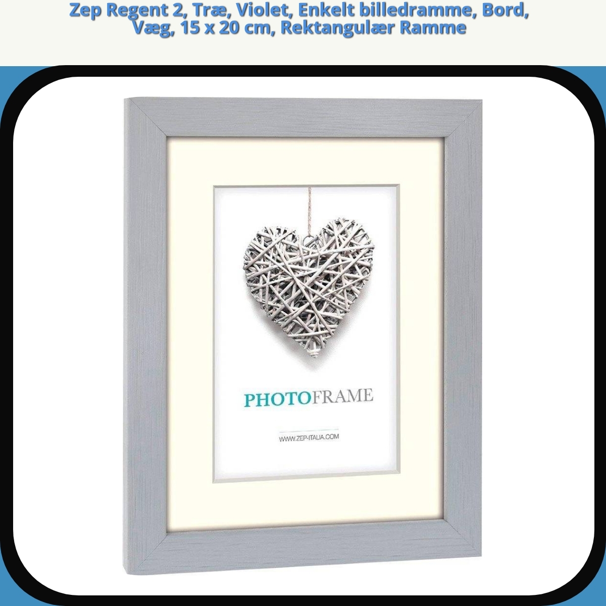 Anmeldelse af Zep Regent 2, Træ, Violet, Enkelt billedramme, Bord, Væg, 15 x 20 cm, Rektangulær Ramme
