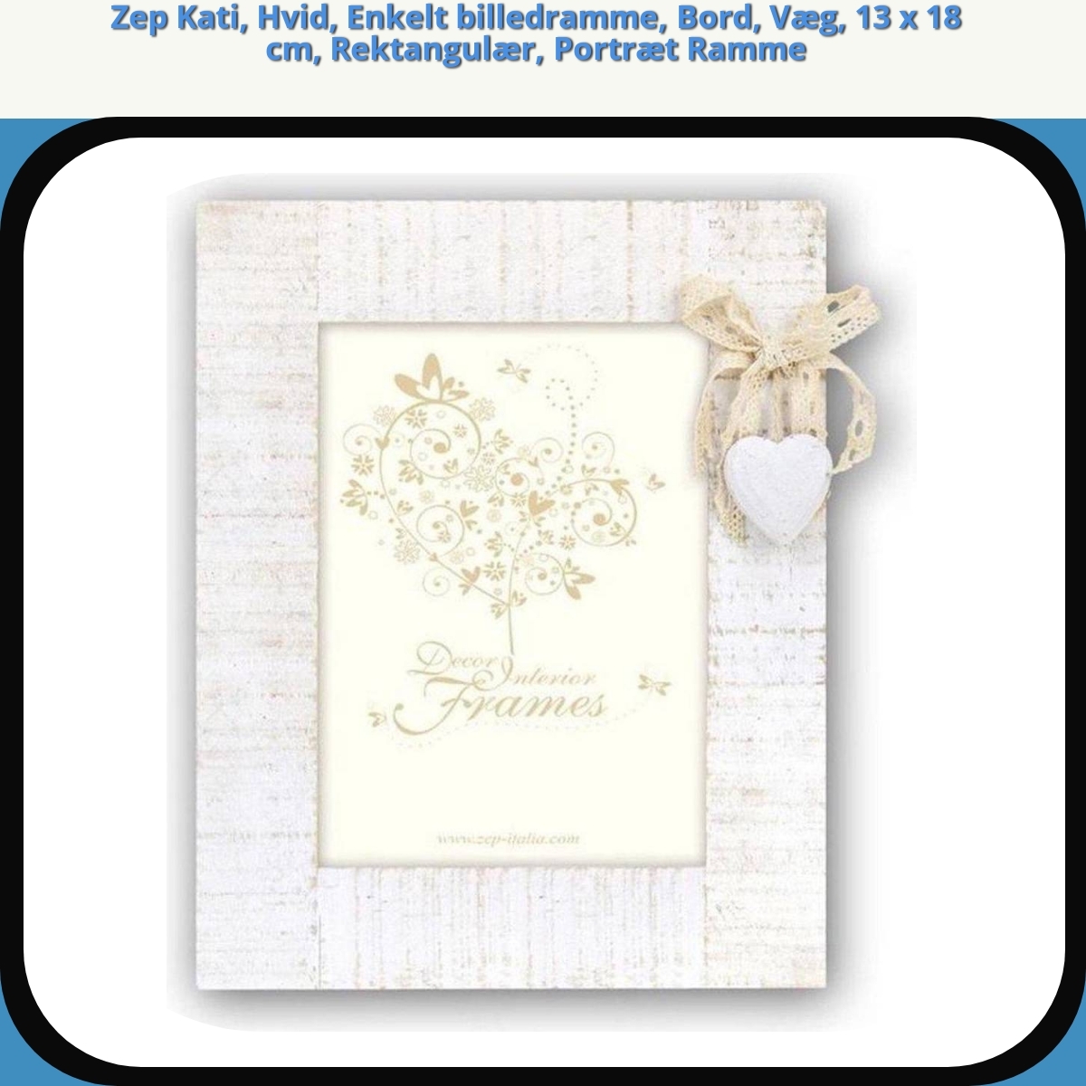 Anmeldelse af Zep Kati, Hvid, Enkelt billedramme, Bord, Væg, 13 x 18 cm, Rektangulær, Portræt Ramme