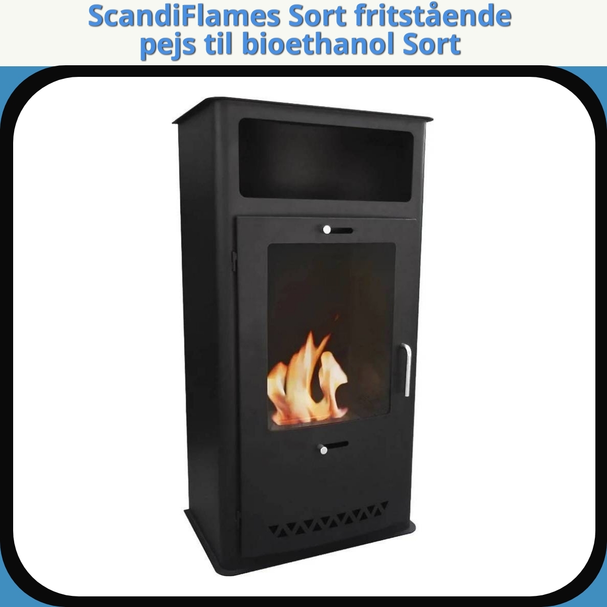 Anmeldelse af ScandiFlames Sort fritstående pejs til bioethanol Sort