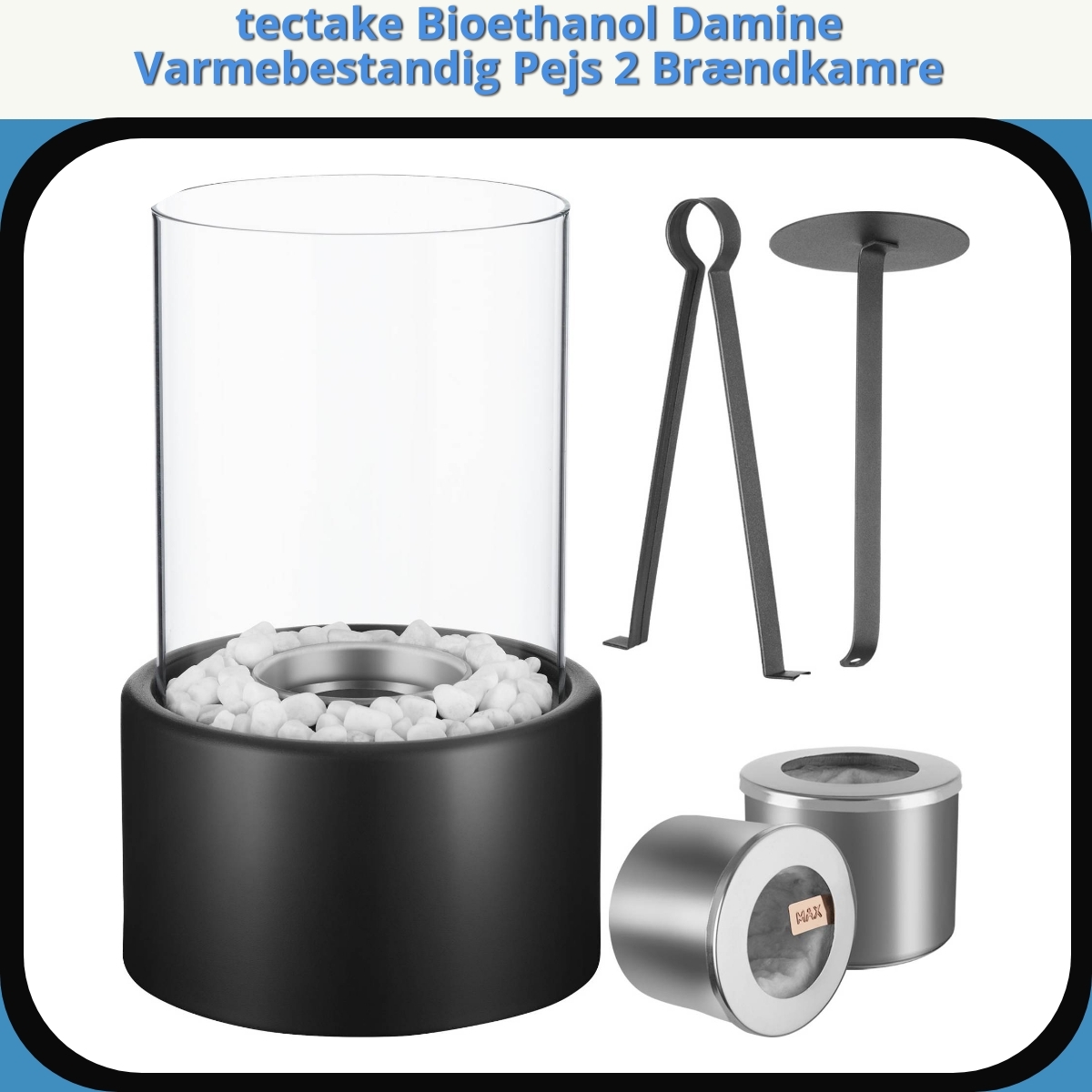 Anmeldelse af tectake Bioethanol Damine Varmebestandig Pejs 2 Brændkamre