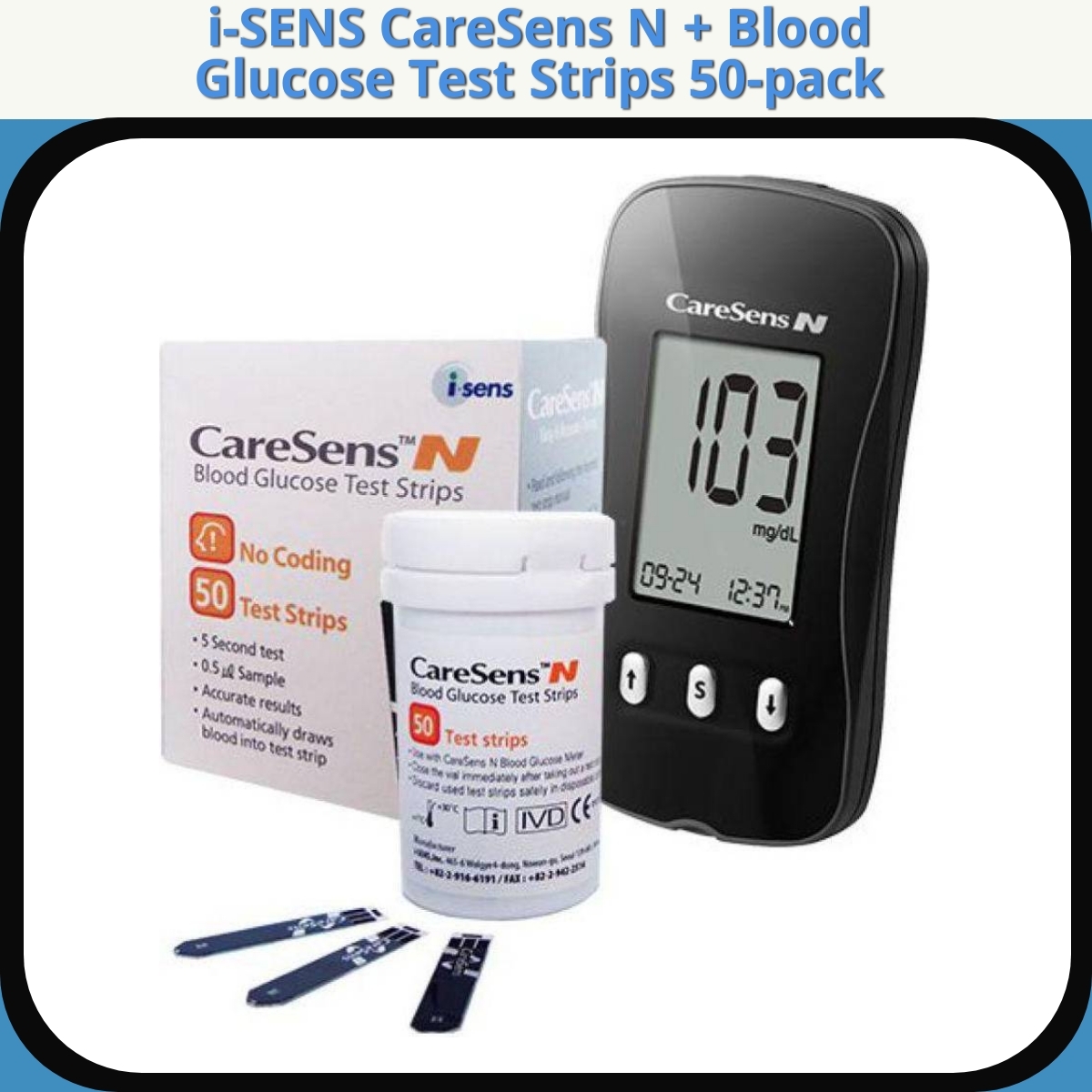 Anmeldelse af i-SENS CareSens N + Blood Glucose Test Strips 50-pack