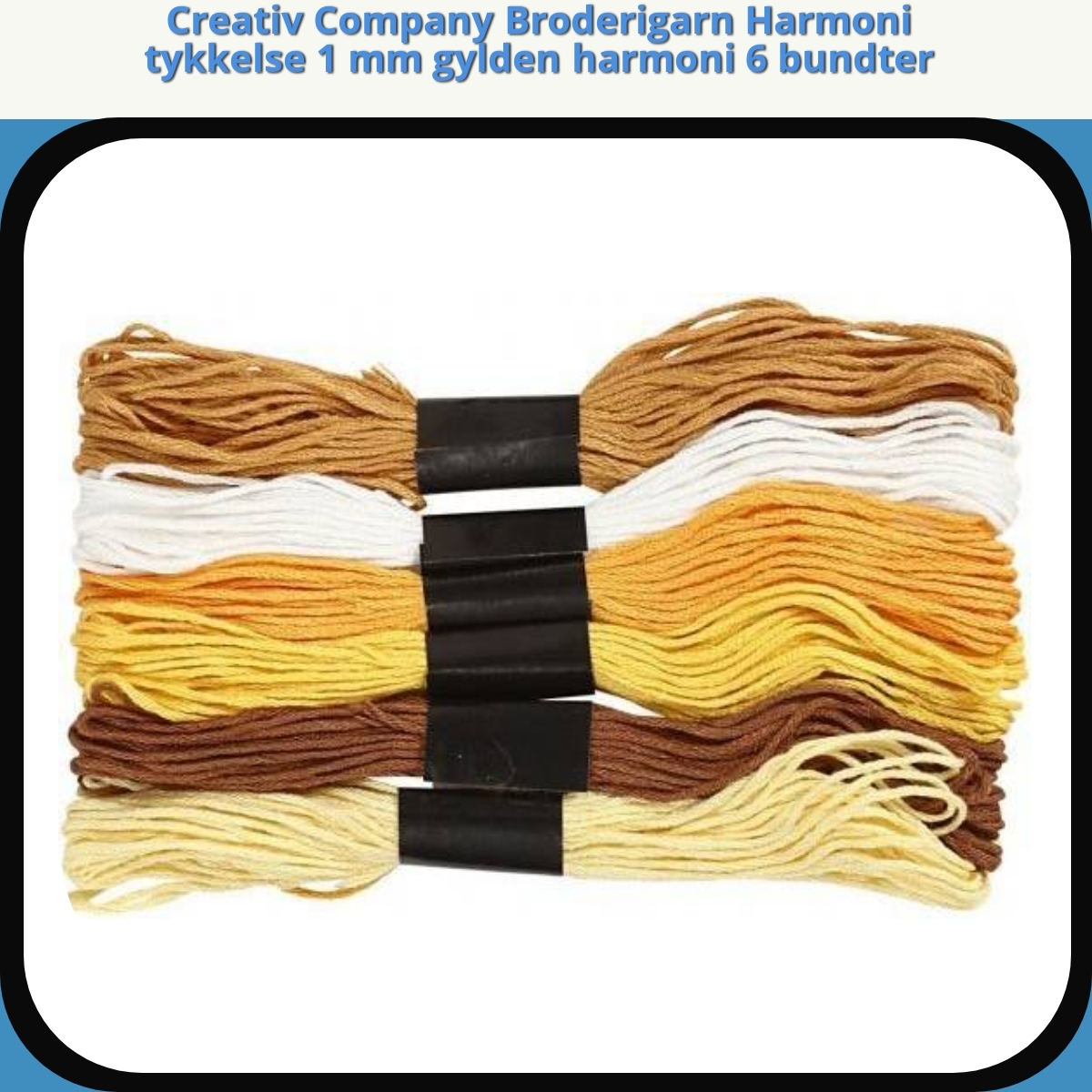 Anmeldelse af Creativ Company Broderigarn Harmoni tykkelse 1 mm gylden harmoni 6 bundter