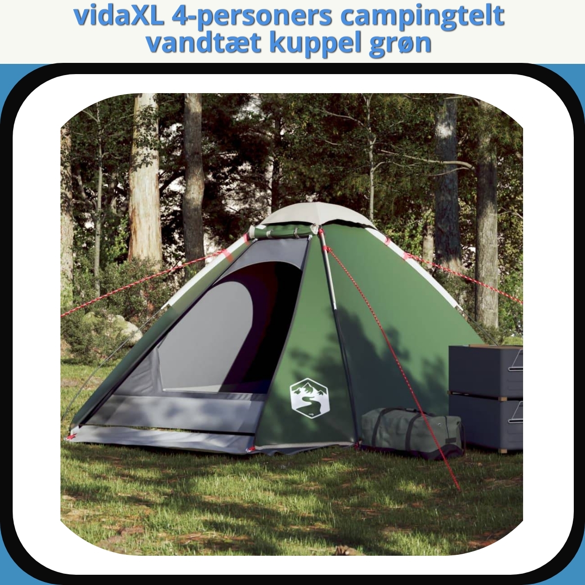 Anmeldelse af vidaXL 4-personers campingtelt vandtæt kuppel grøn