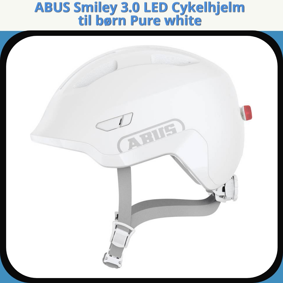 Anmeldelse af ABUS Smiley 3.0 LED Cykelhjelm til børn Pure white