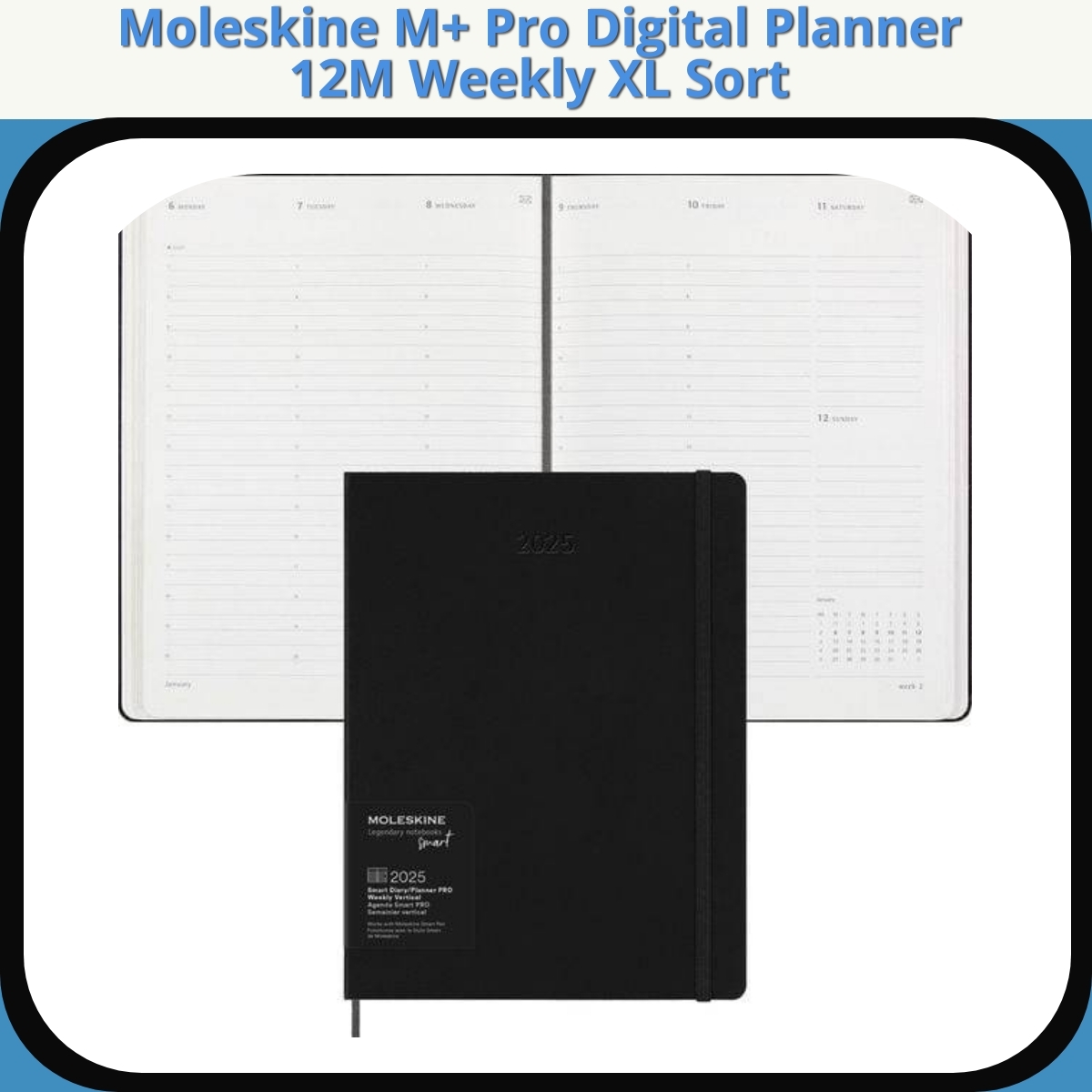 Anmeldelse af Moleskine M+ Pro Digital Planner 12M Weekly XL Sort