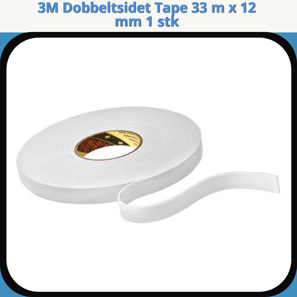 Anmeldelse af 3M Dobbeltsidet Tape 33 m x 12 mm 1 stk