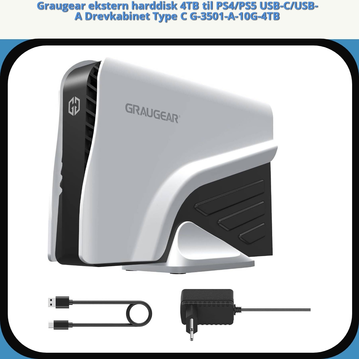 Anmeldelse af Graugear ekstern harddisk 4TB til PS4/PS5 USB-C/USB-A Drevkabinet Type C G-3501-A-10G-4TB