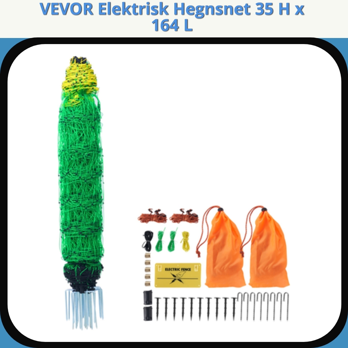 Anmeldelse af VEVOR Elektrisk Hegnsnet 35 H x 164 L