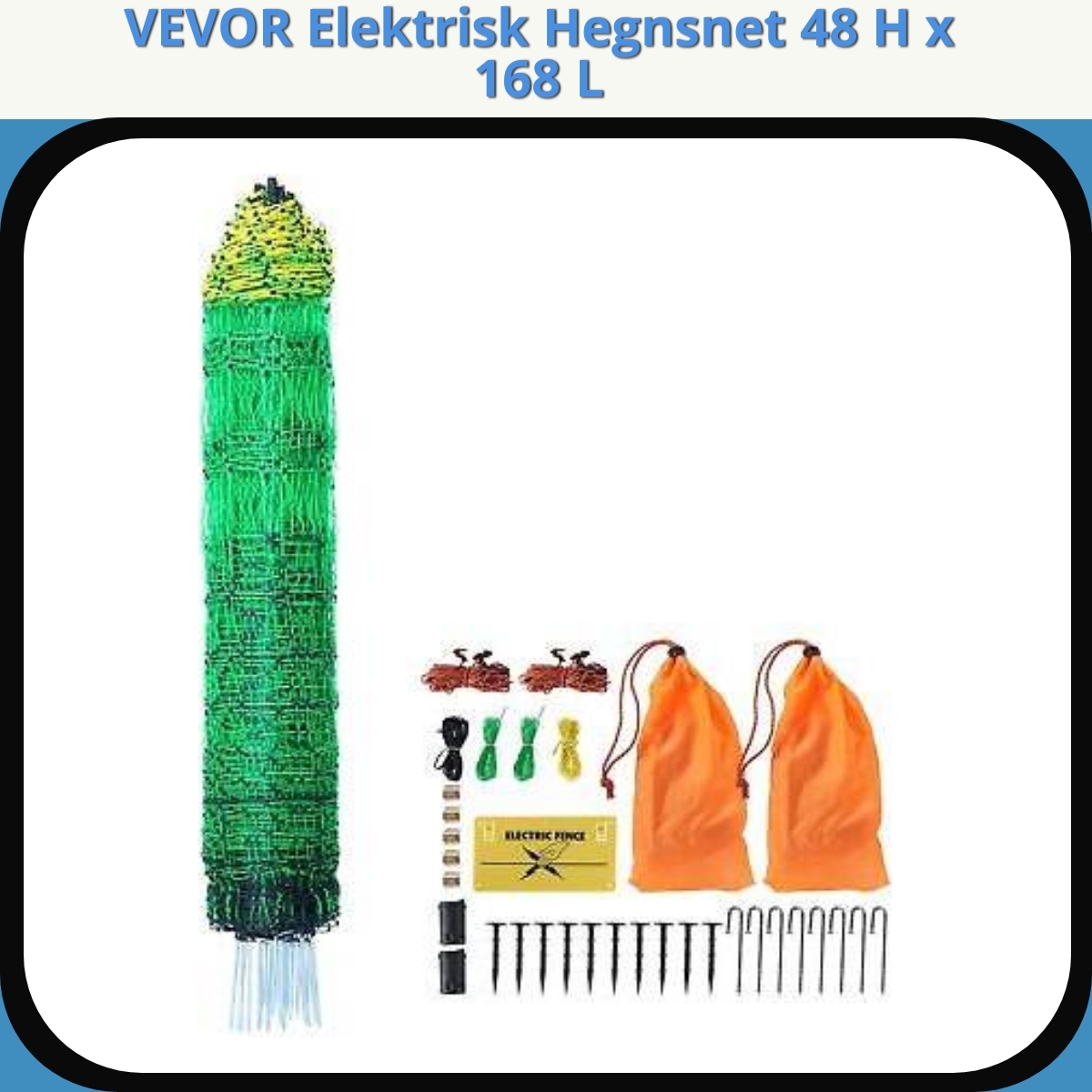 Anmeldelse af VEVOR Elektrisk Hegnsnet 48 H x 168 L