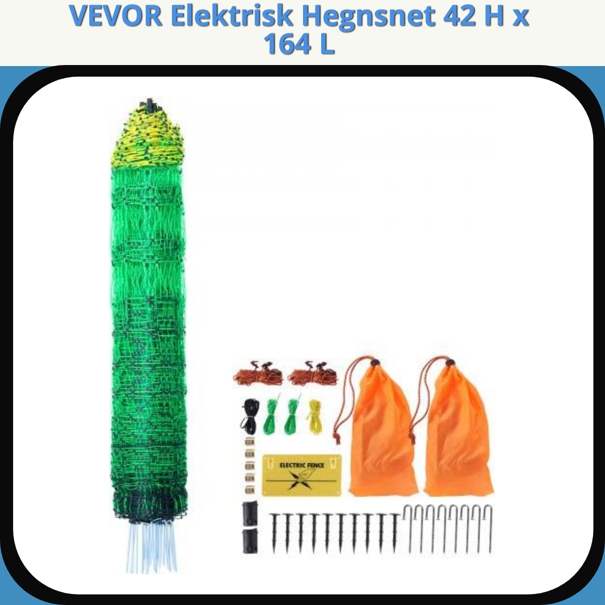 Anmeldelse af VEVOR Elektrisk Hegnsnet 42 H x 164 L