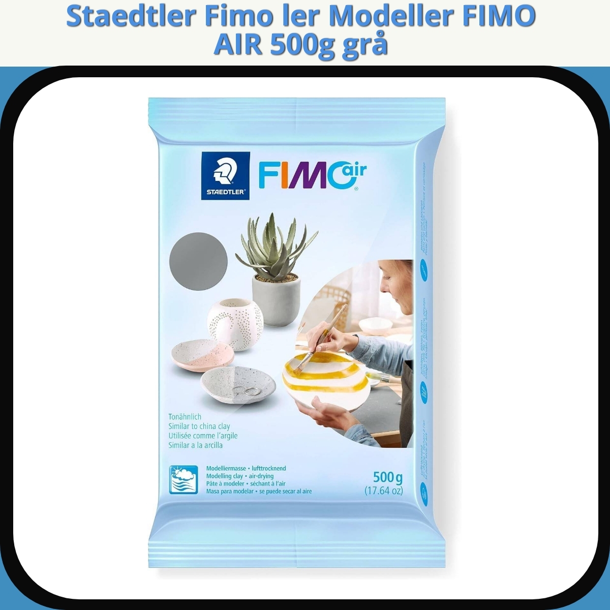 Anmeldelse af Staedtler Fimo ler Modeller FIMO AIR 500g grå
