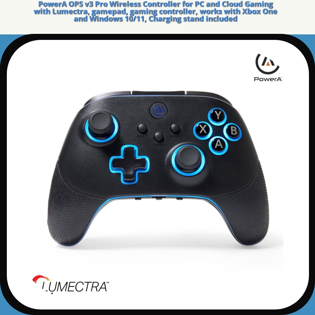 Anmeldelse af PowerA OPS v3 Pro Wireless Controller for PC and Cloud Gaming with Lumectra, gamepad, gaming controller, works with Xbox One and Windows 10/11, Charging stand included
