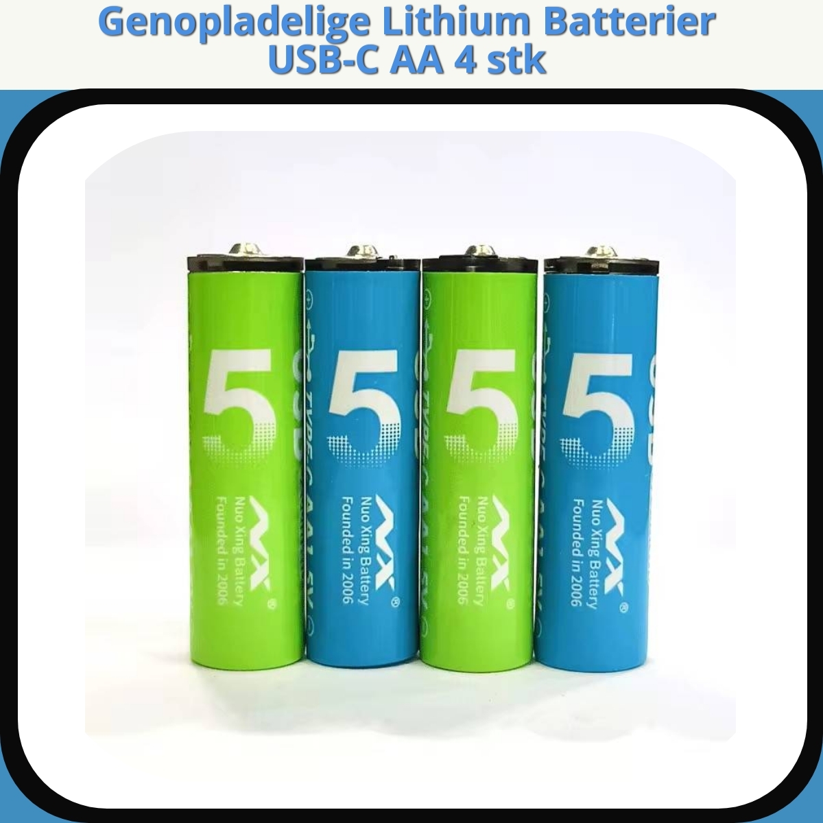 Anmeldelse af Genopladelige Lithium Batterier USB-C AA 4 stk