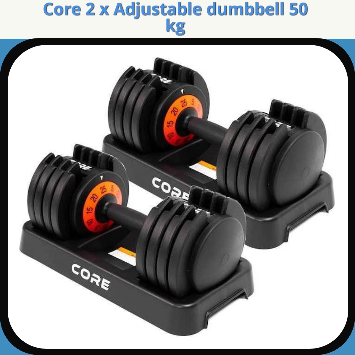 Anmeldelse af Core 2 x Adjustable dumbbell 50 kg