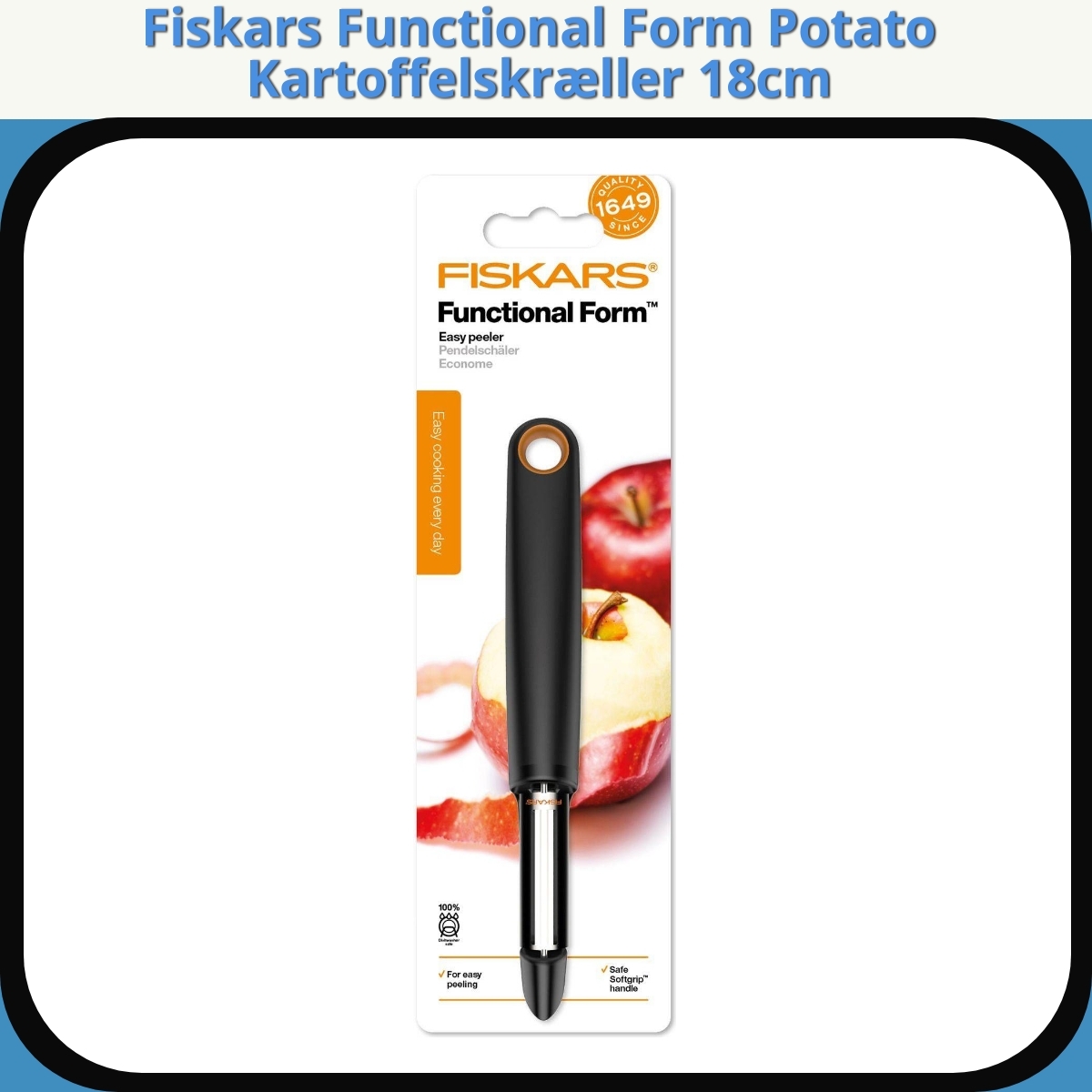 Anmeldelse af Fiskars Functional Form Potato Kartoffelskræller 18cm