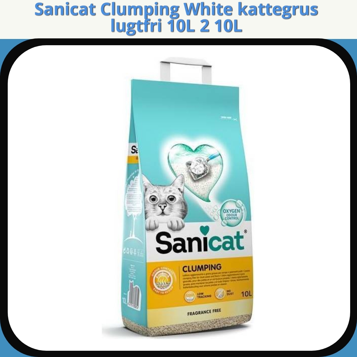 Anmeldelse af Sanicat Clumping White kattegrus lugtfri 10L 2 10L