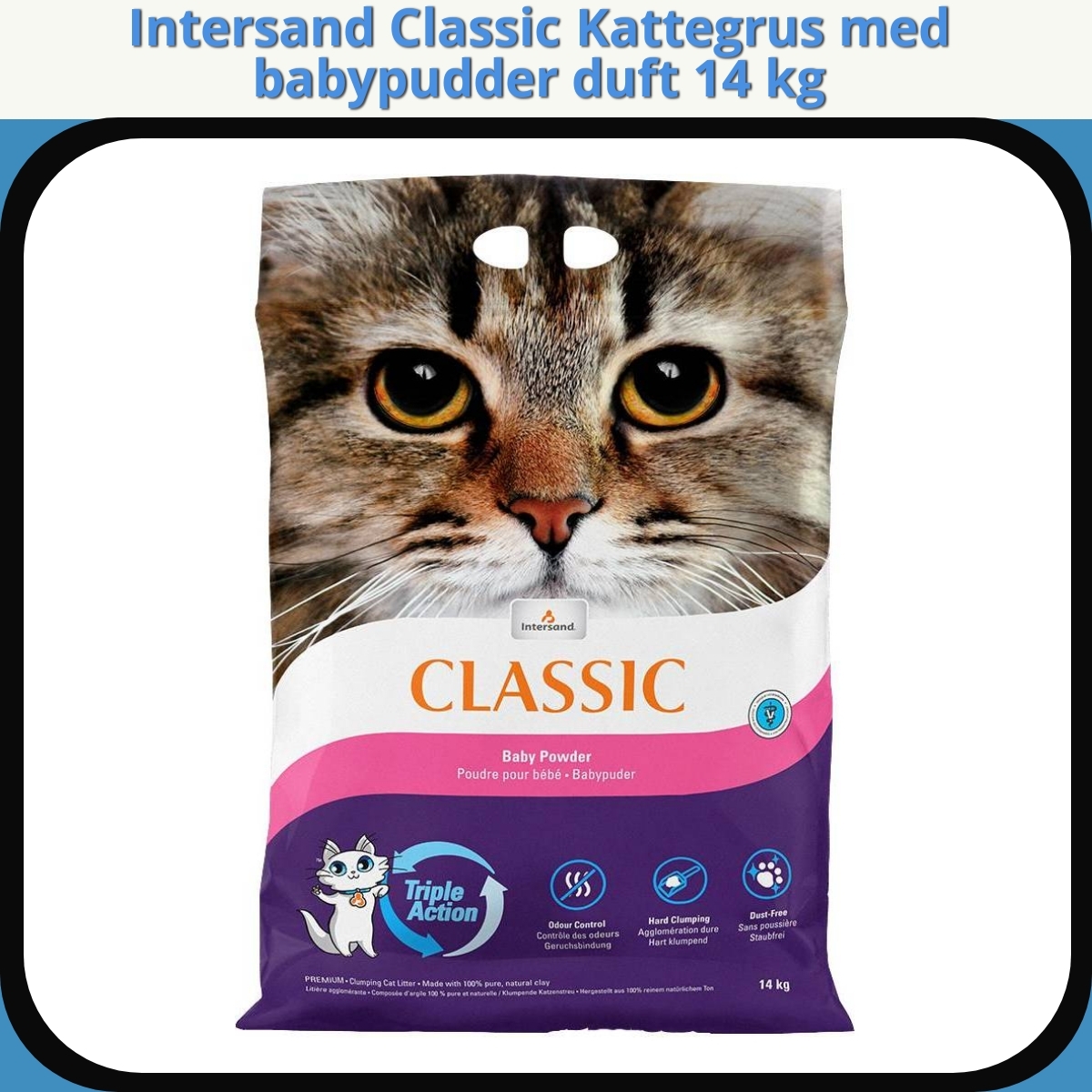 Anmeldelse af Intersand Classic Kattegrus med babypudder duft 14 kg