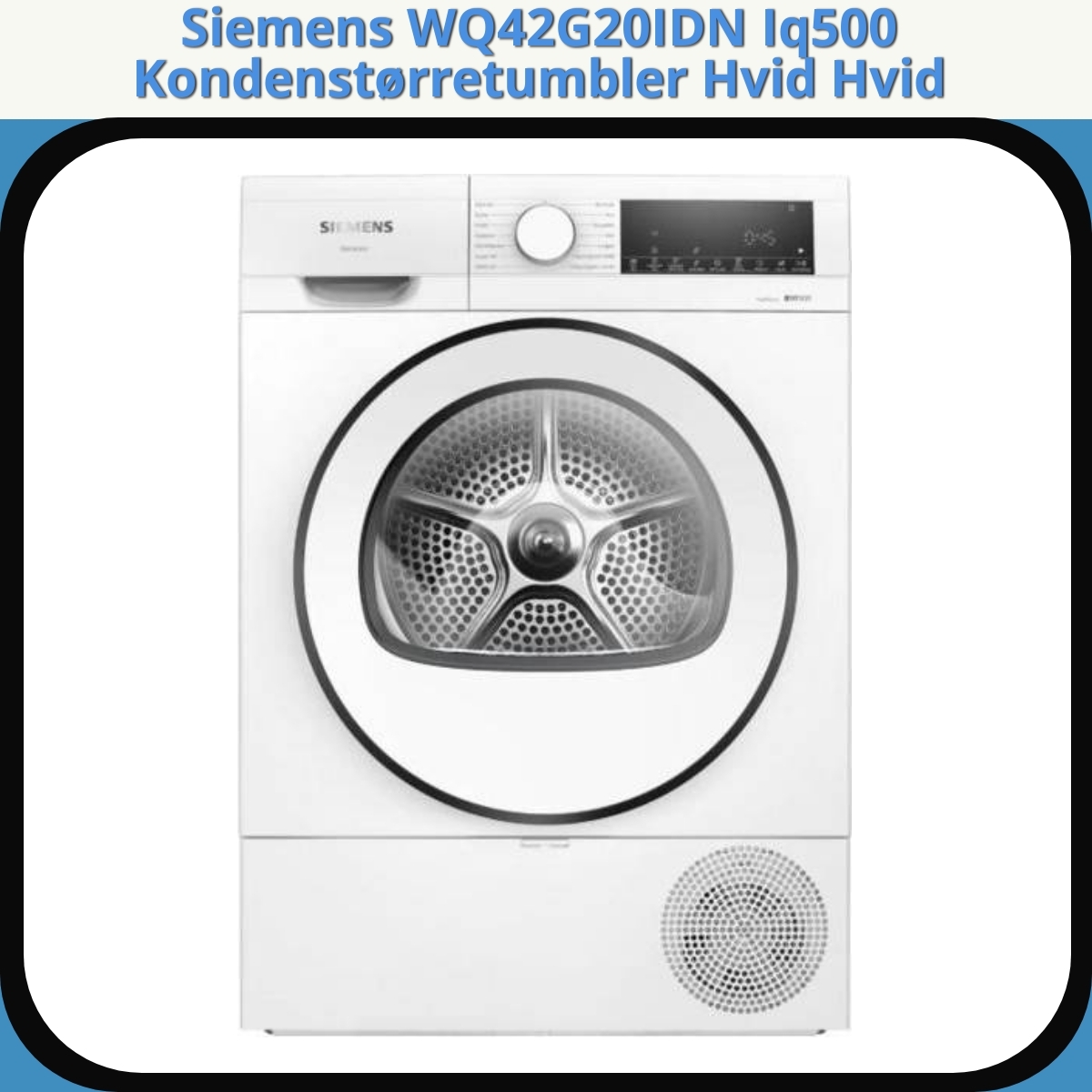 Anmeldelse af Siemens WQ42G20IDN Iq500 Kondenstørretumbler Hvid Hvid