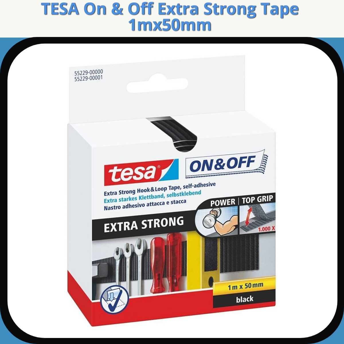 Anmeldelse af TESA On & Off Extra Strong Tape 1mx50mm