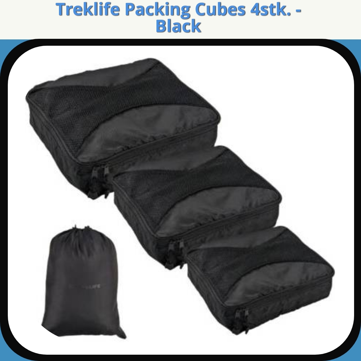 Anmeldelse af Treklife Packing Cubes 4stk. - Black