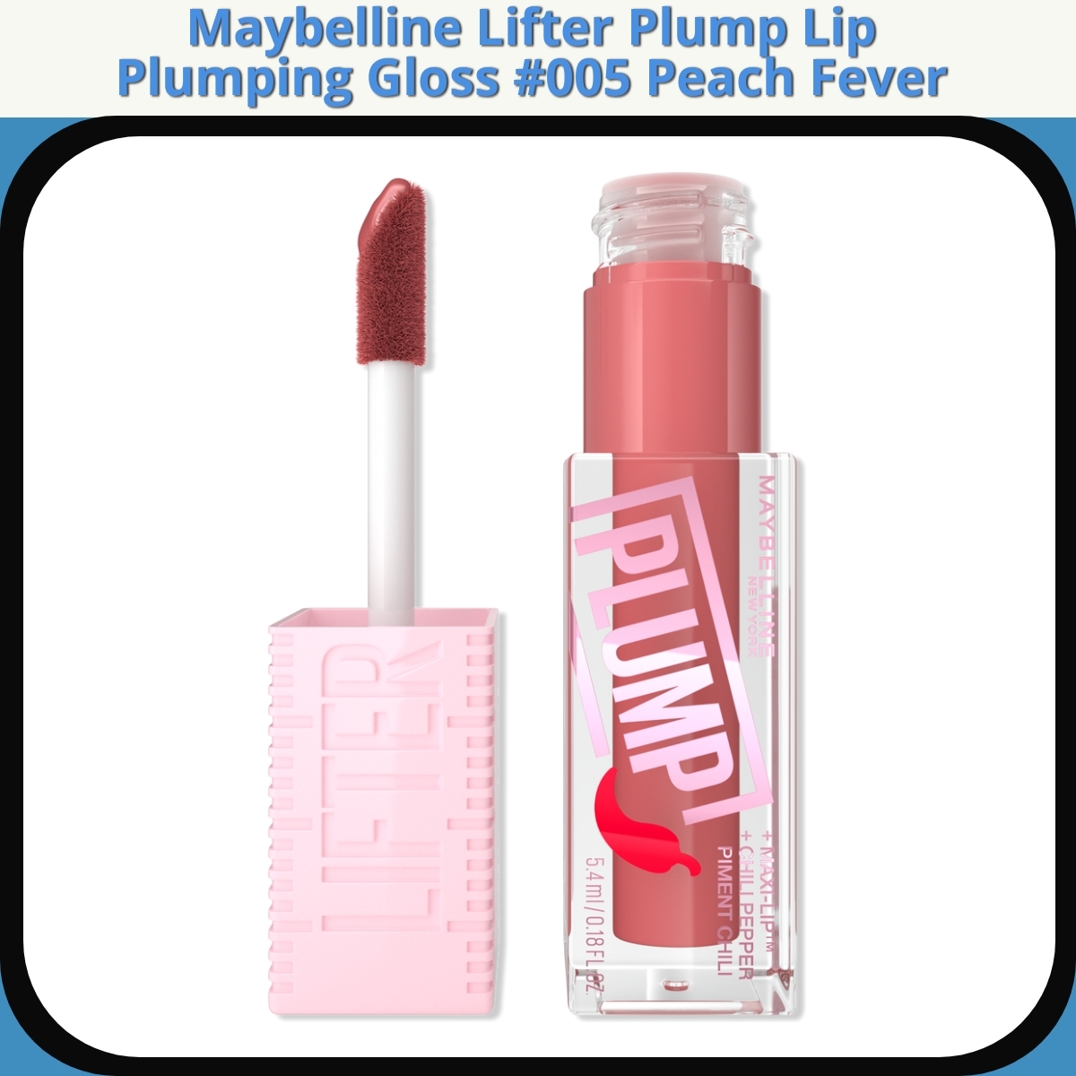 Anmeldelse af Maybelline Lifter Plump Lip Plumping Gloss #005 Peach Fever