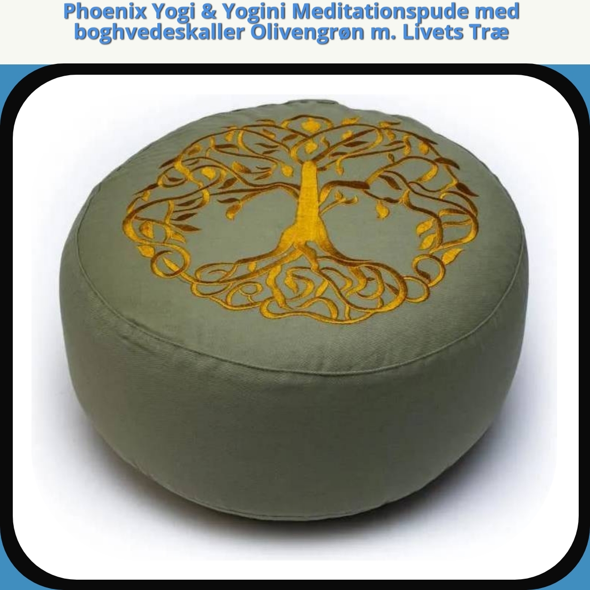 Anmeldelse af Phoenix Yogi & Yogini Meditationspude med boghvedeskaller Olivengrøn m. Livets Træ