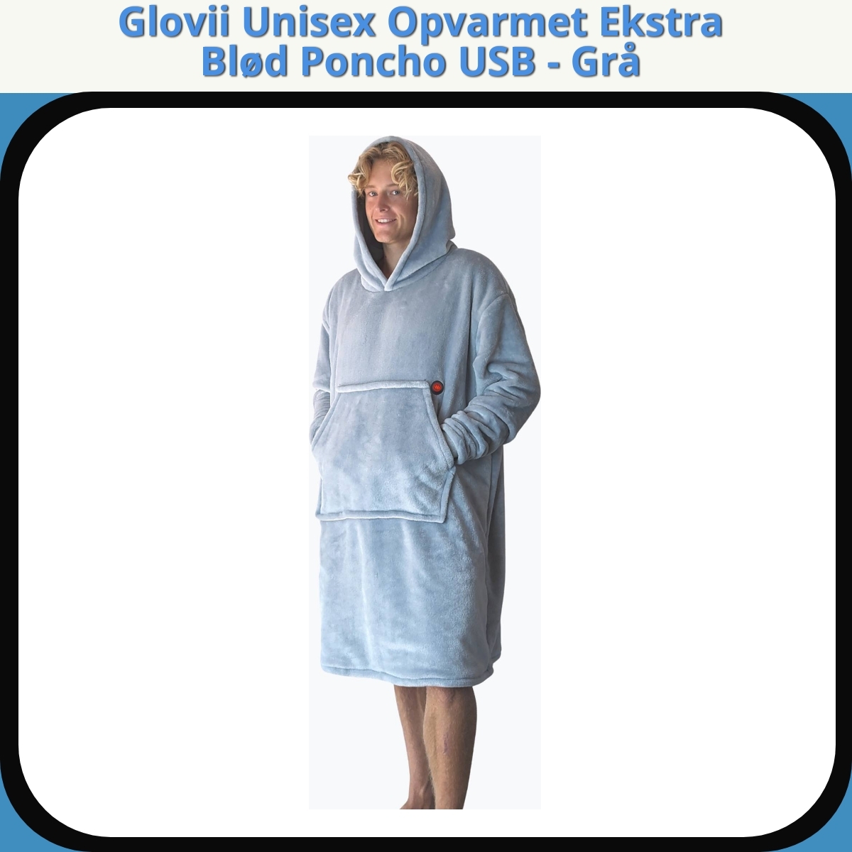 Anmeldelse af Glovii Unisex Opvarmet Ekstra Blød Poncho USB - Grå