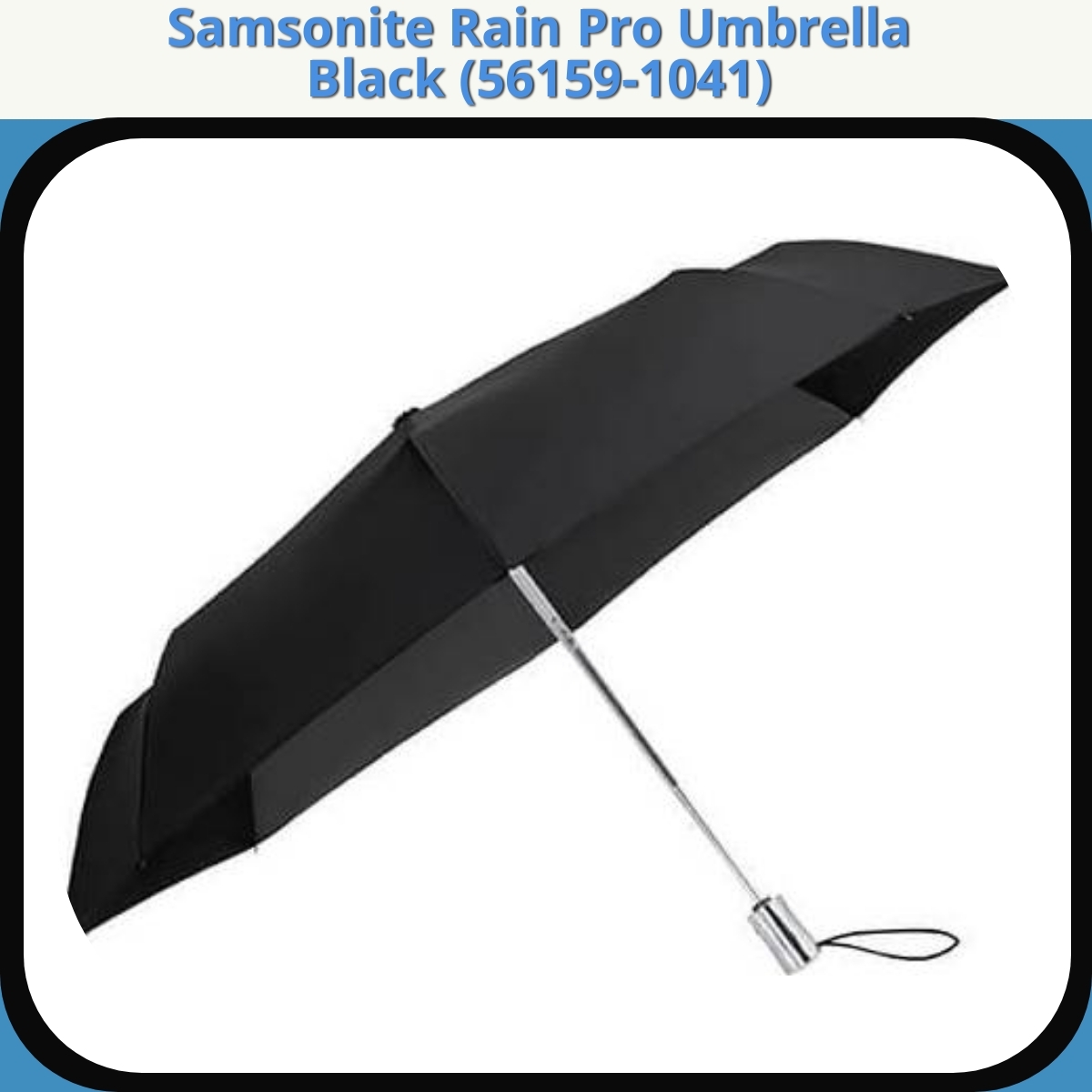 Anmeldelse af Samsonite Rain Pro Umbrella Black (56159-1041)