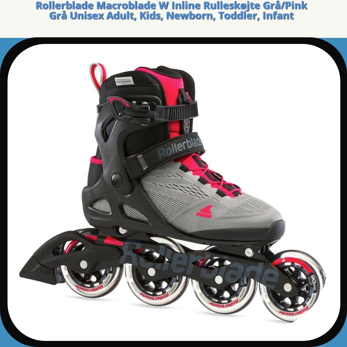 Anmeldelse af Rollerblade Macroblade W Inline Rulleskøjte Grå/Pink Grå Unisex Adult, Kids, Newborn, Toddler, Infant
