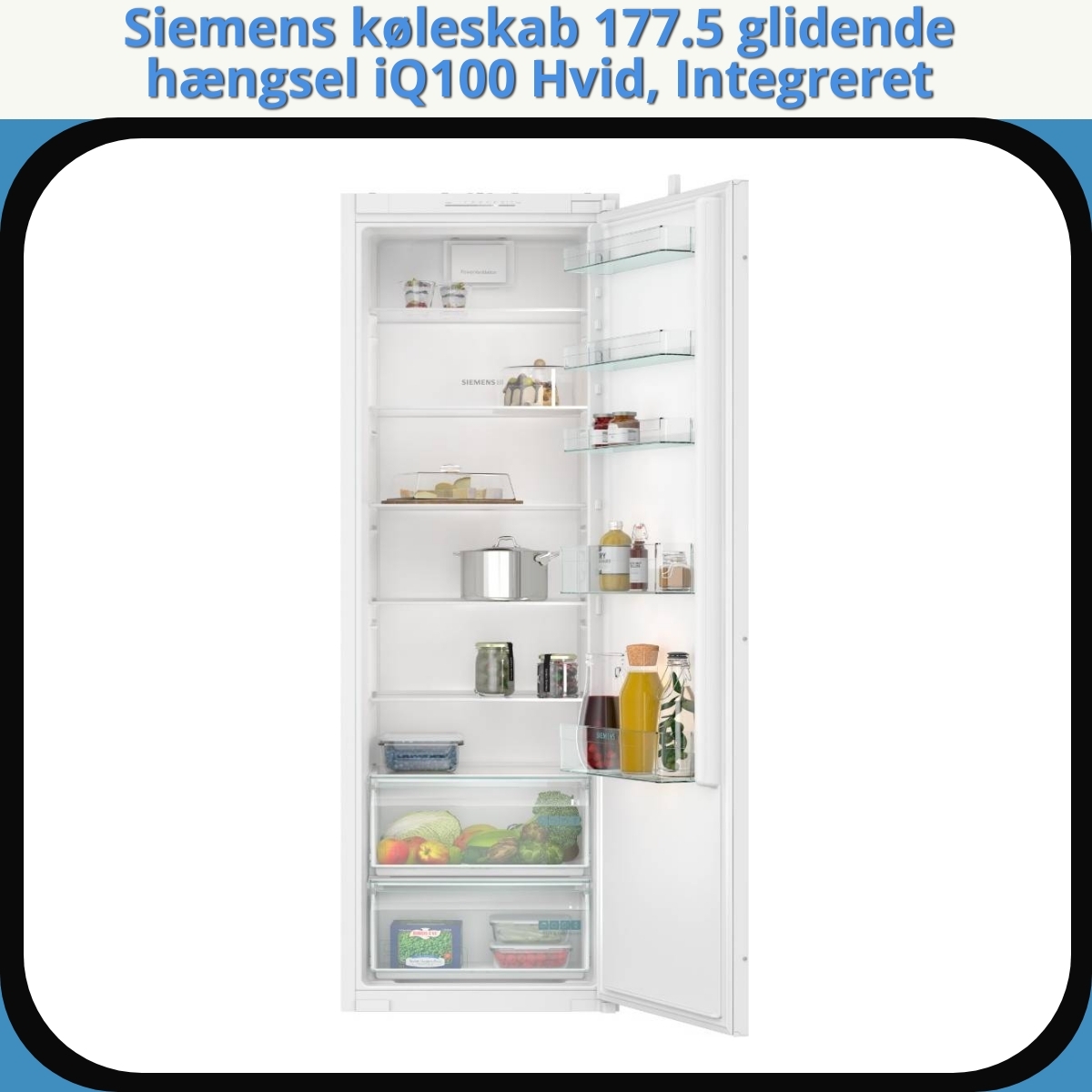 Anmeldelse af Siemens køleskab 177.5 glidende hængsel iQ100 Hvid, Integreret