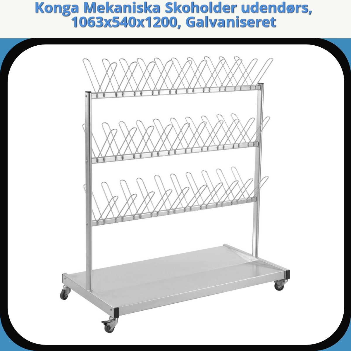 Anmeldelse af Konga Mekaniska Skoholder udendørs, 1063x540x1200, Galvaniseret
