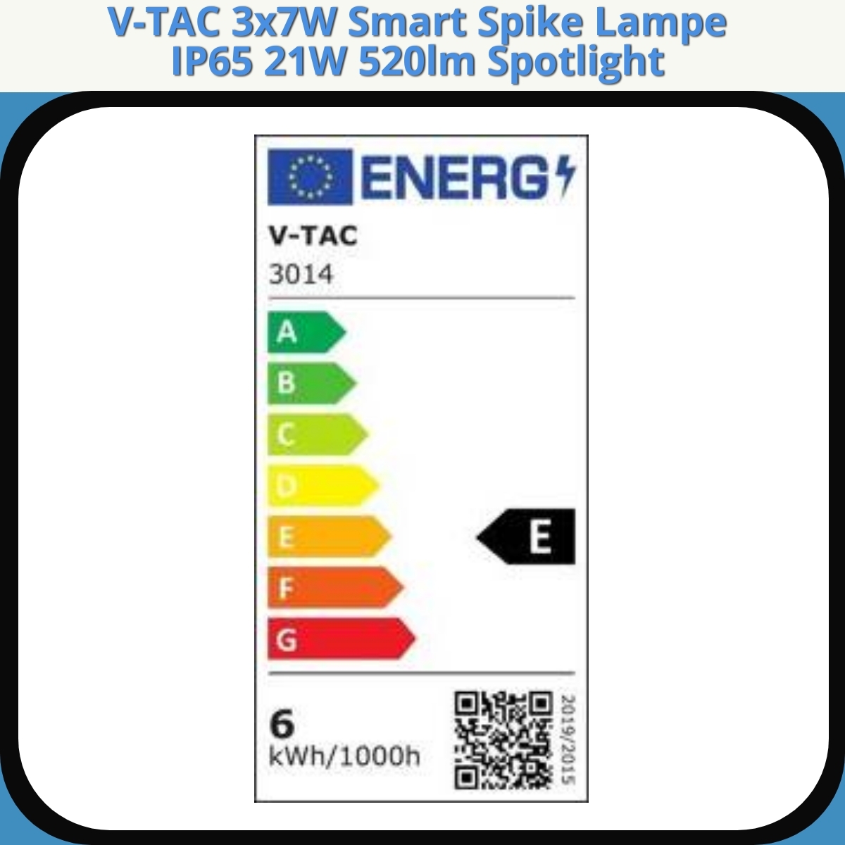 Anmeldelse af V-TAC 3x7W Smart Spike Lampe IP65 21W 520lm Spotlight