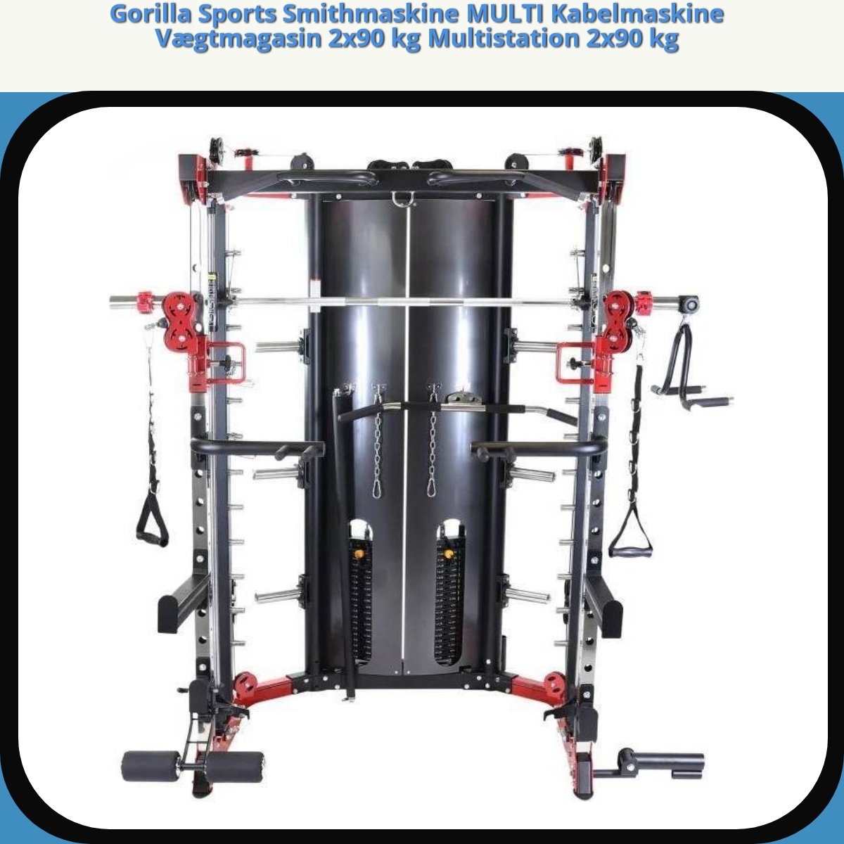 Anmeldelse af Gorilla Sports Smithmaskine MULTI Kabelmaskine Vægtmagasin 2x90 kg Multistation 2x90 kg