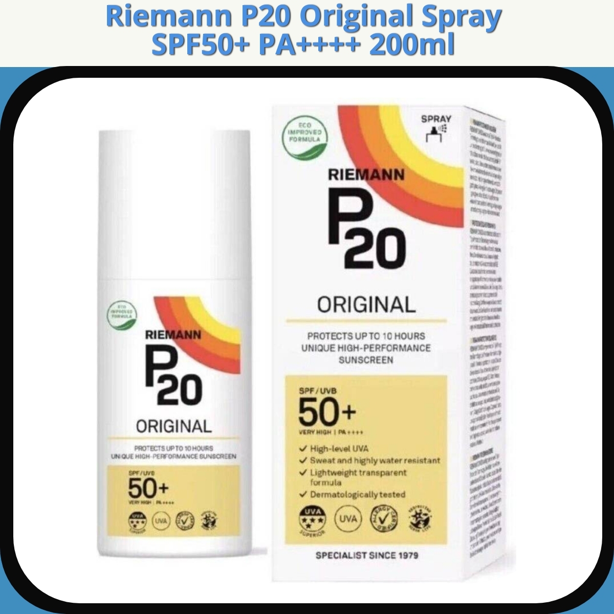 Anmeldelse af Riemann P20 Original Spray SPF50+ PA++++ 200ml