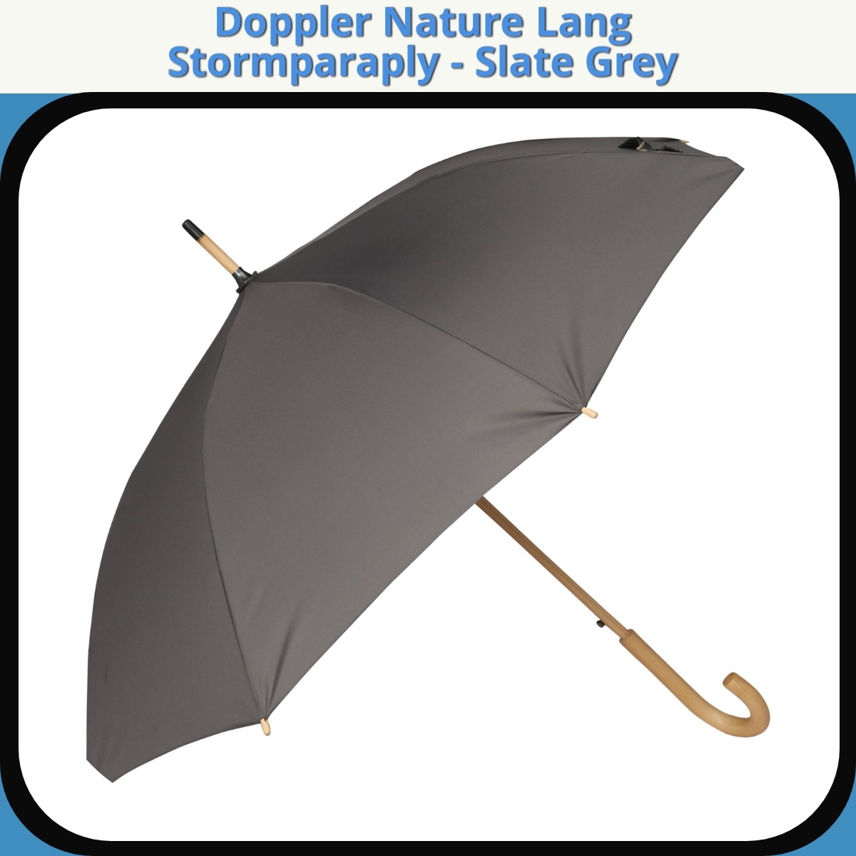 Anmeldelse af Doppler Nature Lang Stormparaply - Slate Grey