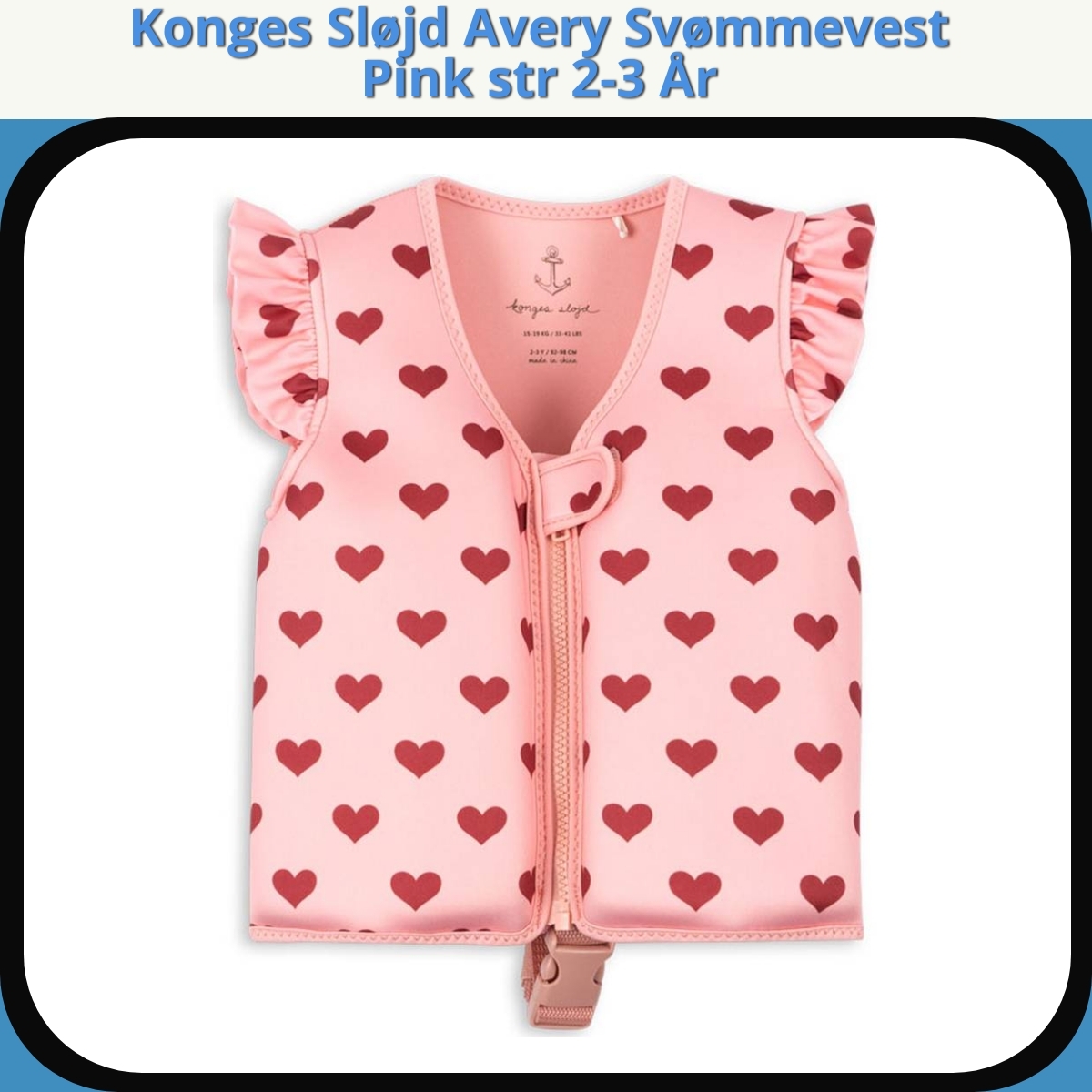 Anmeldelse af Konges Sløjd Avery Svømmevest Pink str 2-3 År