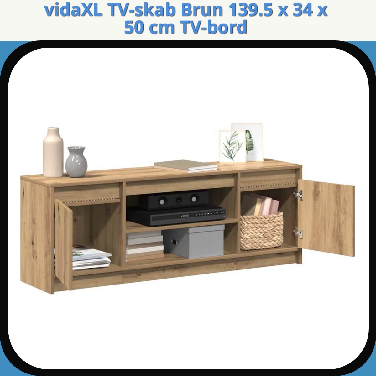 Anmeldelse af vidaXL TV-skab Brun 139.5 x 34 x 50 cm TV-bord