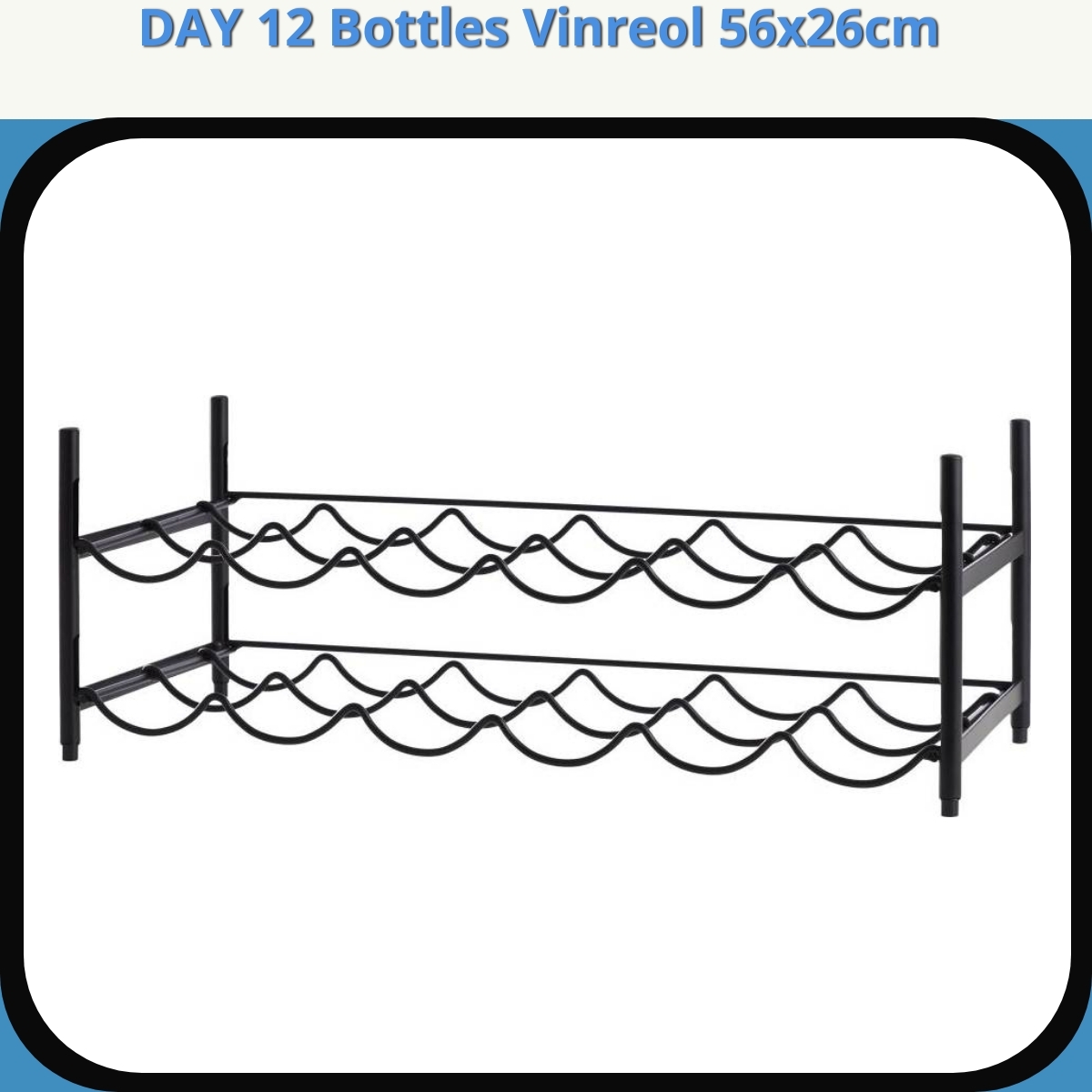 Anmeldelse af DAY 12 Bottles Vinreol 56x26cm